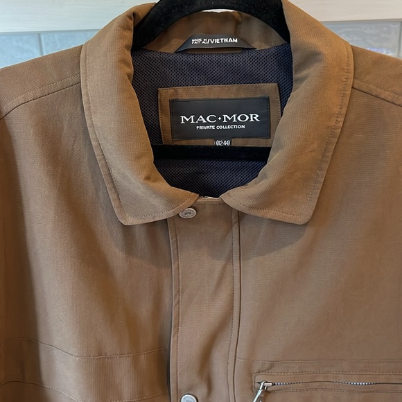 NWT Mac-Mor Private Collection brown faux suede zip and snap front rain … - Picture 2 of 10